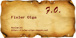 Fixler Olga névjegykártya
